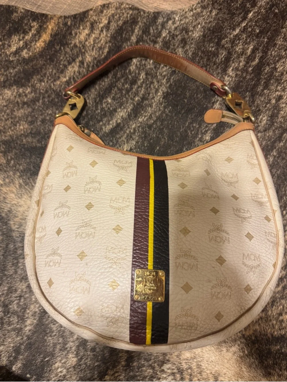 MCM Visetos Striped Hobo - Picture 2 of 14